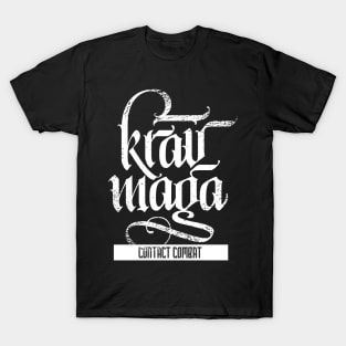 Krav Maga Calligraphy: Contact Combat T-Shirt